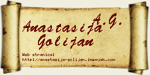 Anastasija Golijan vizit kartica